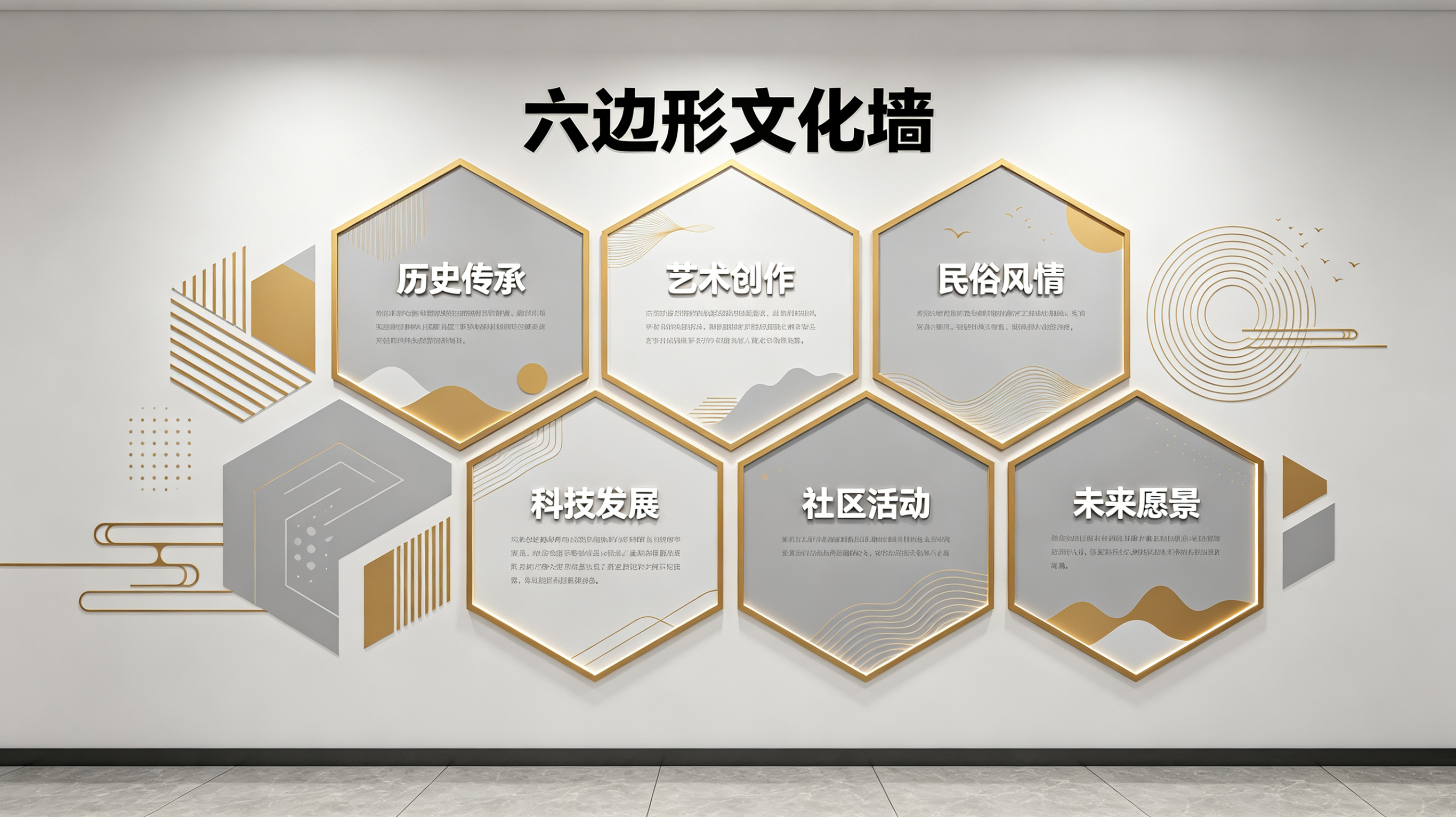 安宁企业文化墙 | 六边形信息美学